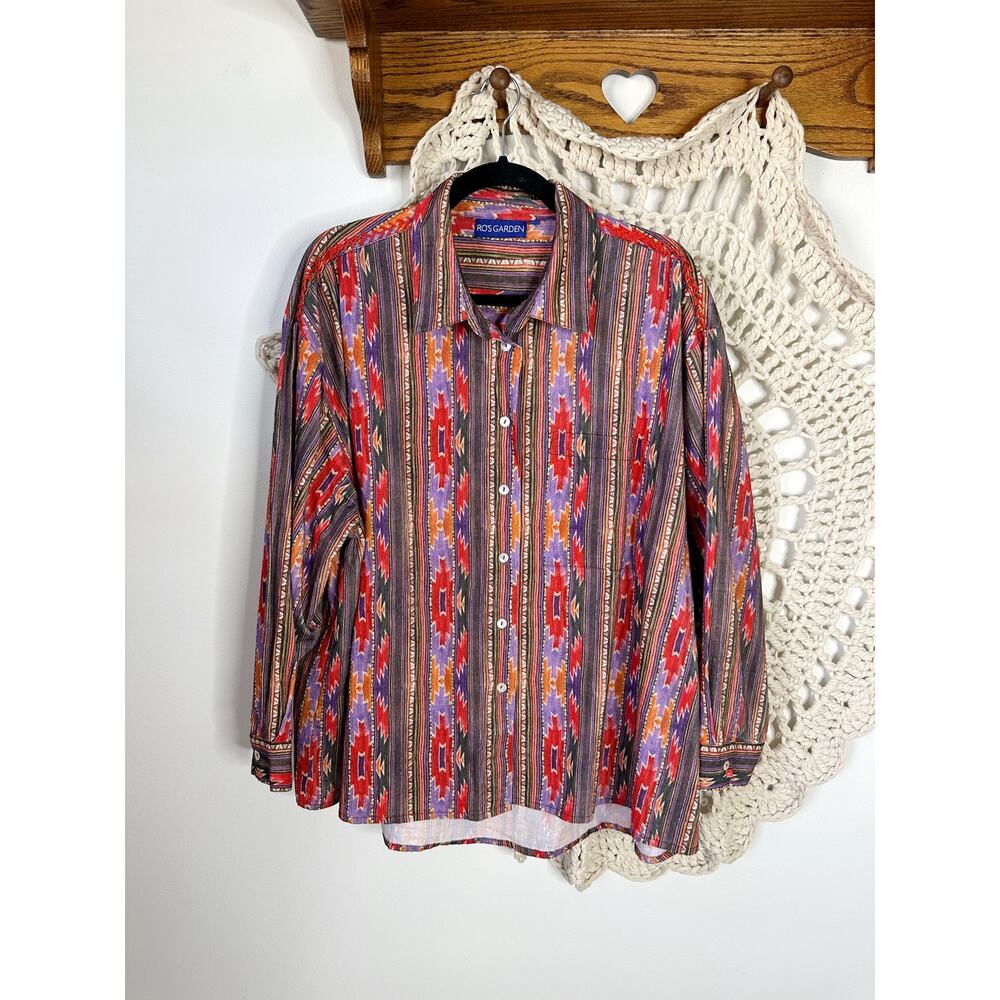 Ro’s Garden Tuckernuck Nepal Cotton Corduroy Button Up Shirt Size Large